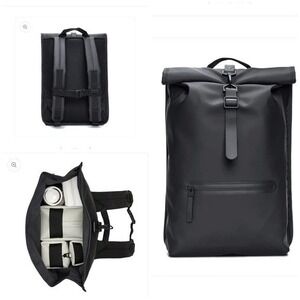 RAINS Rolltop Rucksack W3‎ backpack waterproof backpack black NWT